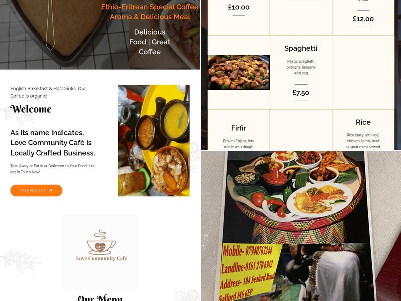 Love Community Cafe Menu