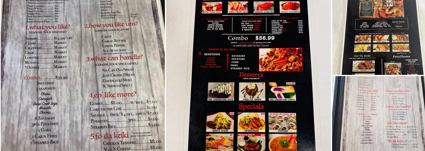 Da Shrimp Hale Menu
