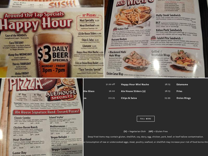 Ale House Menu
