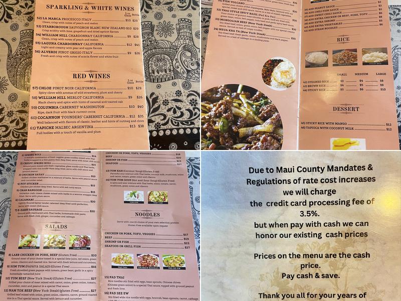 Tiki Tiki Thai Cuisine Menu