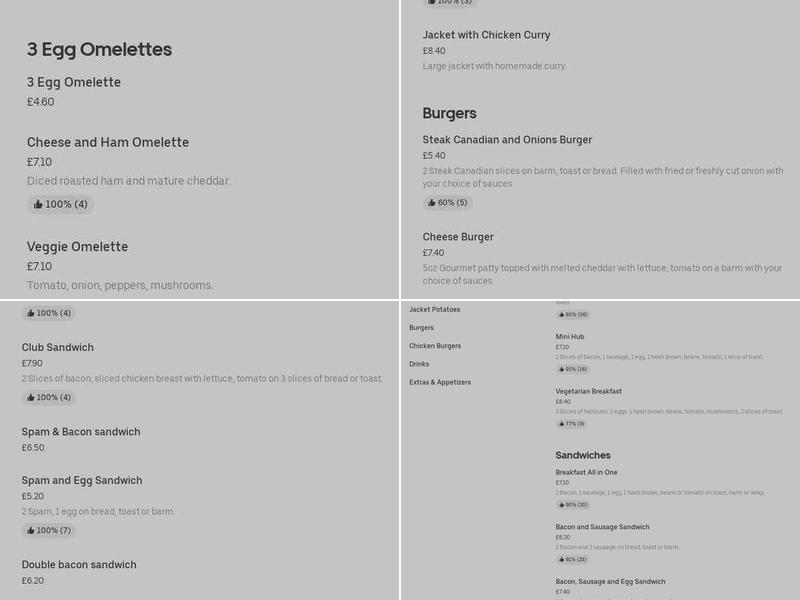 Hub Cafe Menu