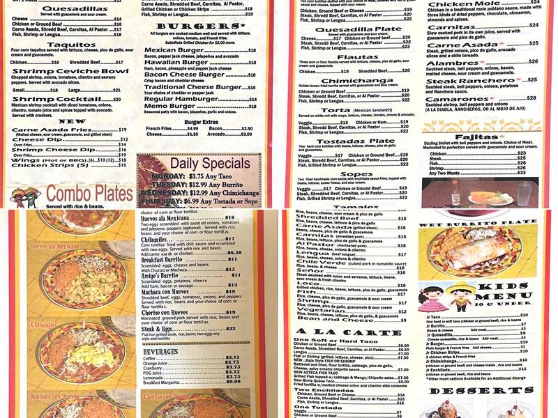 Amigo's Menu