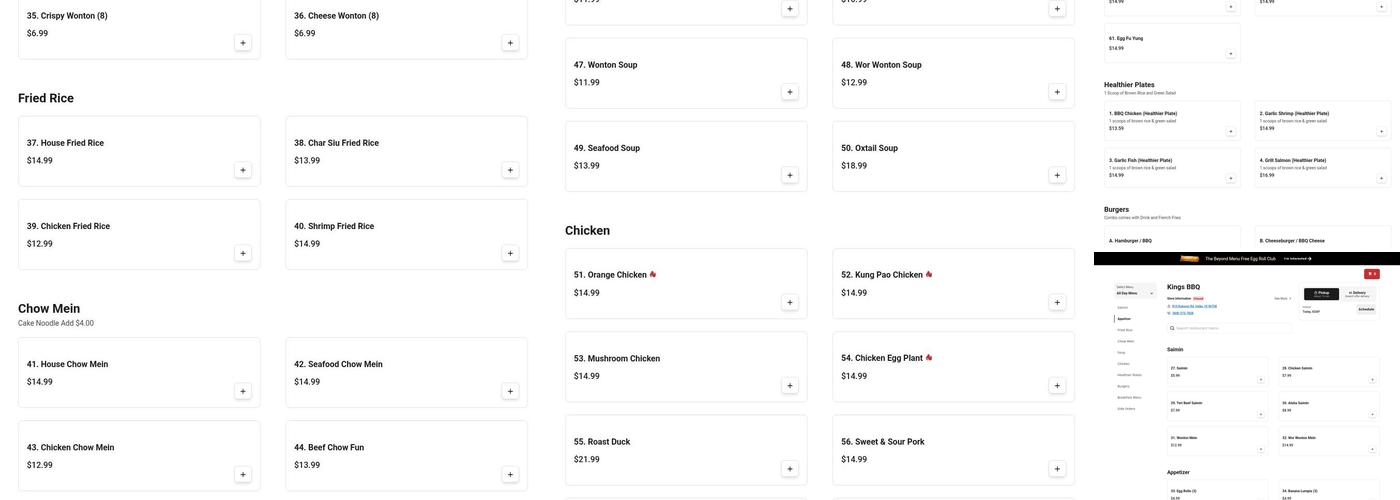 Kings BBQ Menu