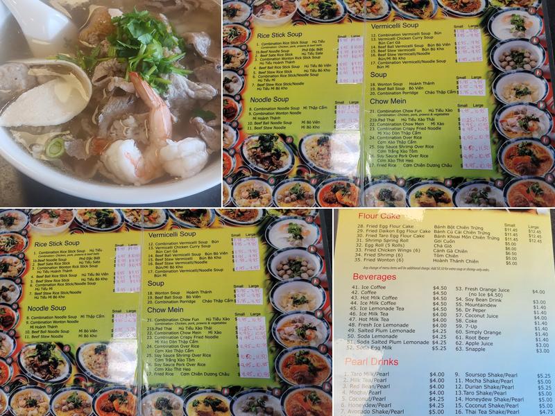 T L Noodle Menu
