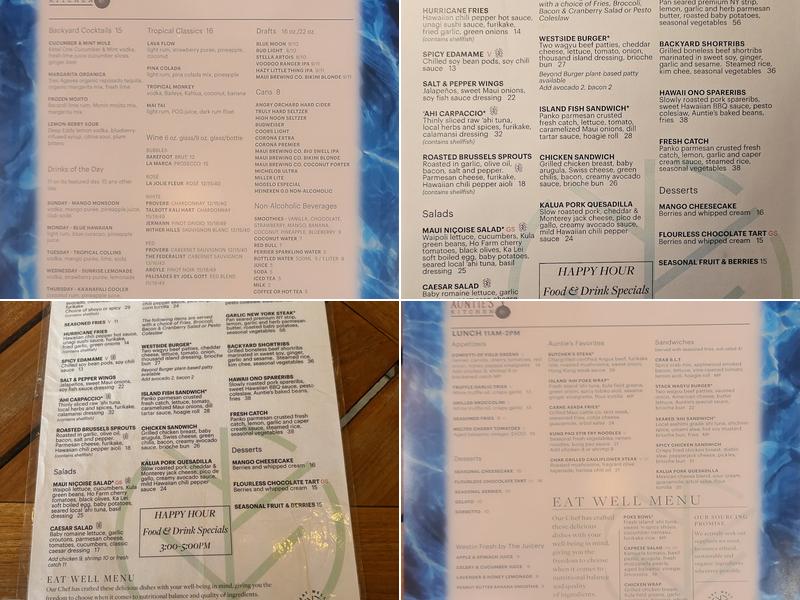 Auntie's Kitchen Menu