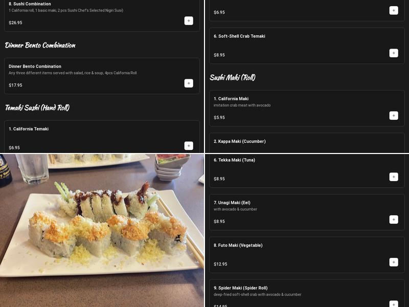 Matsuyama | Japanese Restaurant Menu