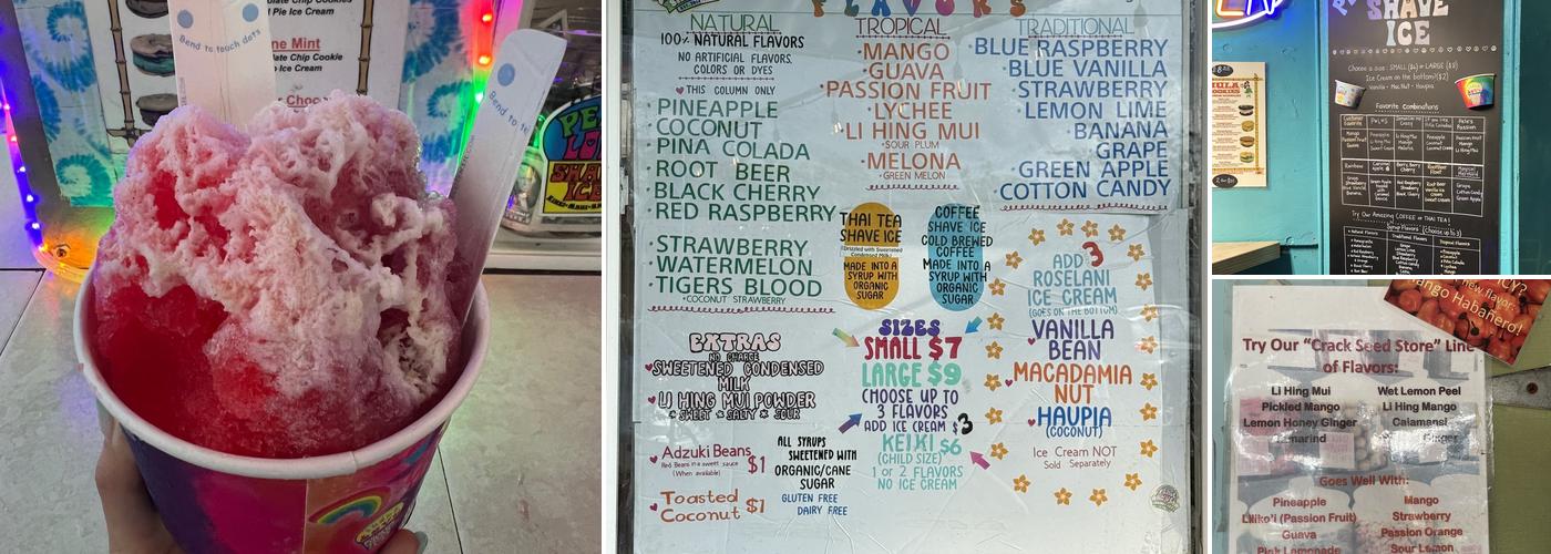 Peace Love Shave Ice Menu
