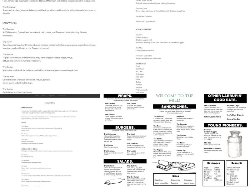 Pataha Flour Mills Menu