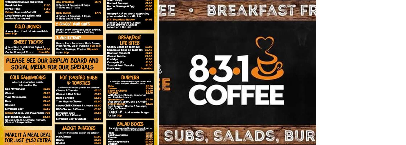 Cafe B's Menu