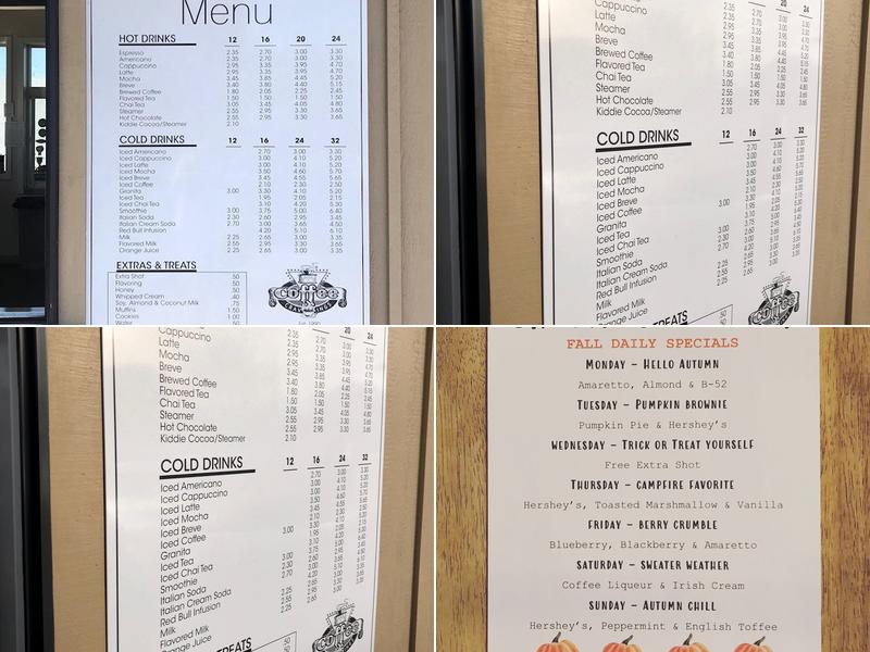 Coffee Cravings Menu