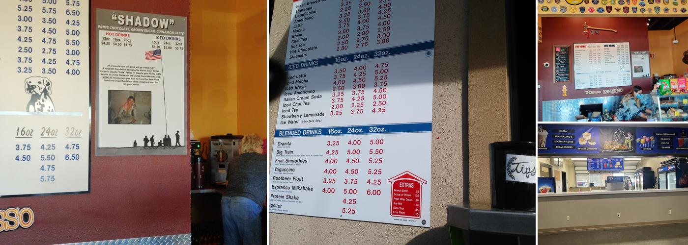 Hot Mama's Espresso Menu