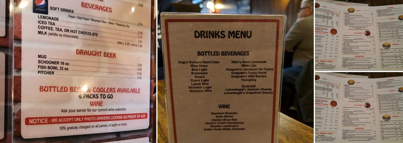 Pizza Pub Menu