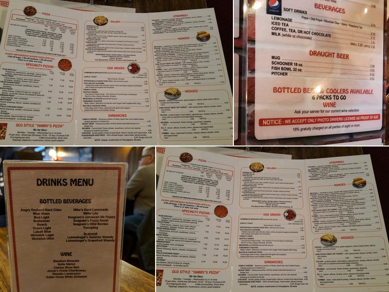 Pizza Pub Menu