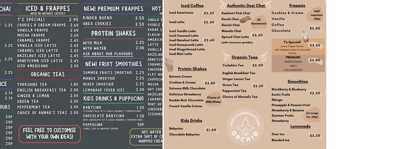 Orchid Cafe Menu