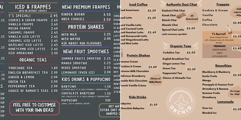 Orchid Cafe Menu