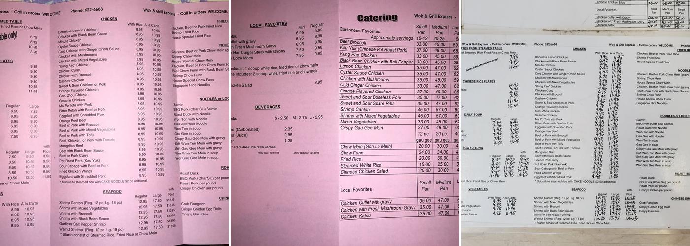 Wok & Grill Express Menu