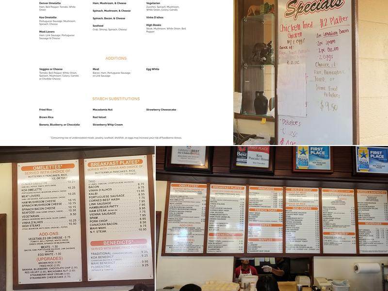 Koa Pancake House Menu