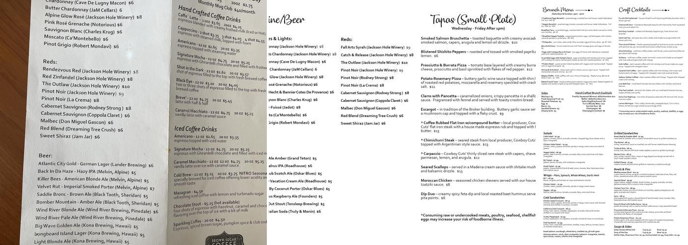 Brown Sugar Coffee Roastery Menu
