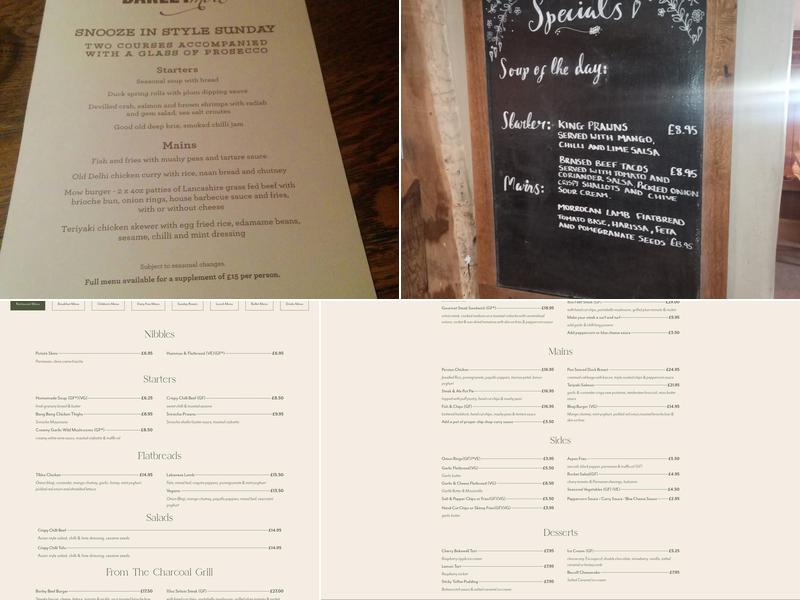 Barley Mow Menu