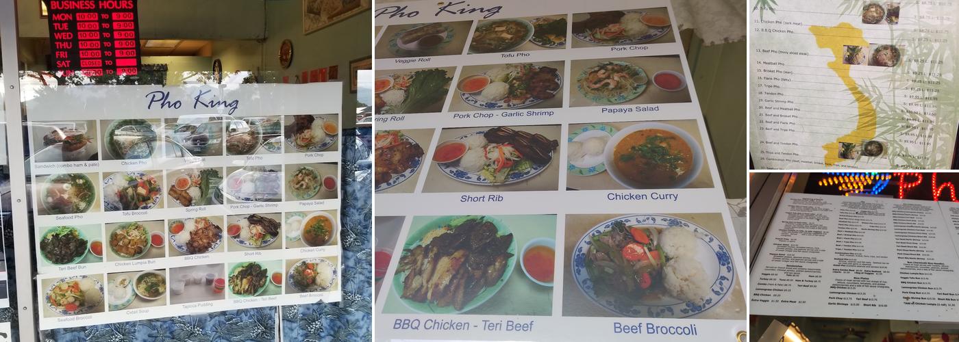 Phở King Vietnamese Restaurant Menu