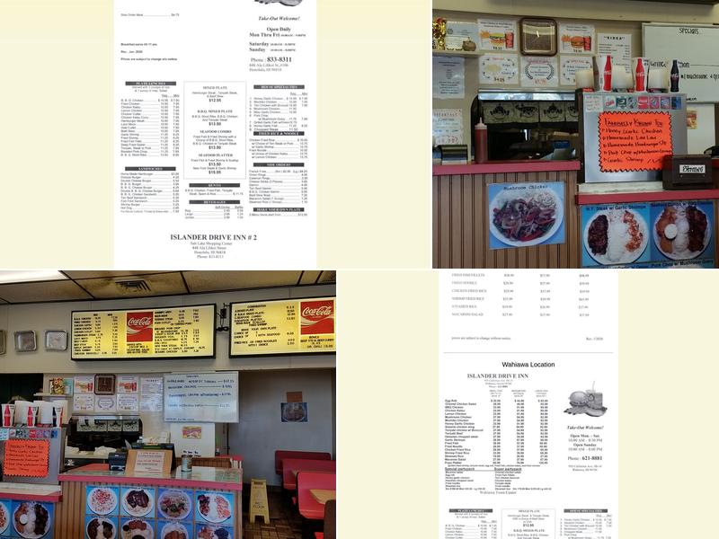 Islander Drive Inn Menu