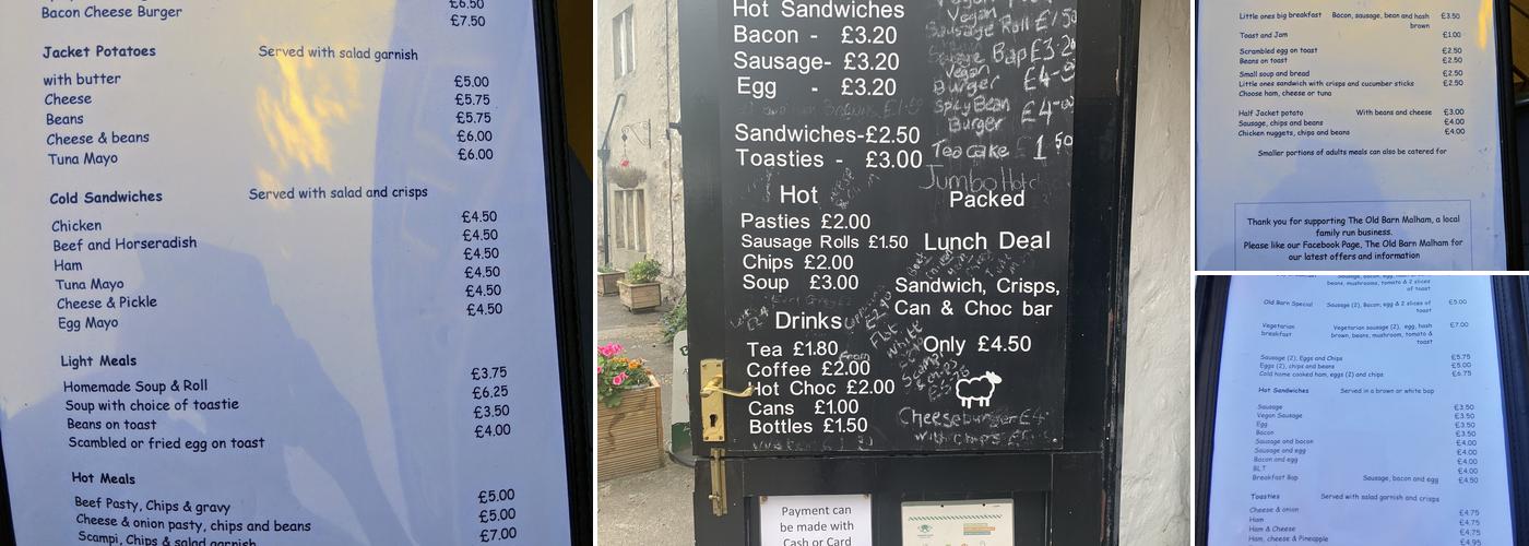 The Old Barn Tearoom Menu