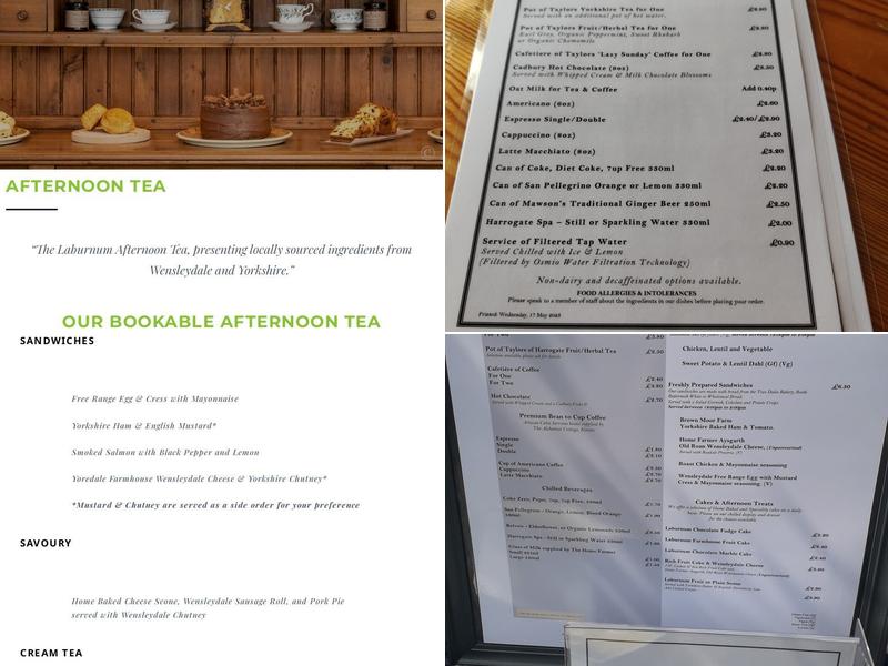 Laburnum House Hawes Menu