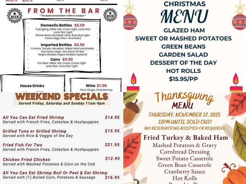 Port A Beachlodge Menu