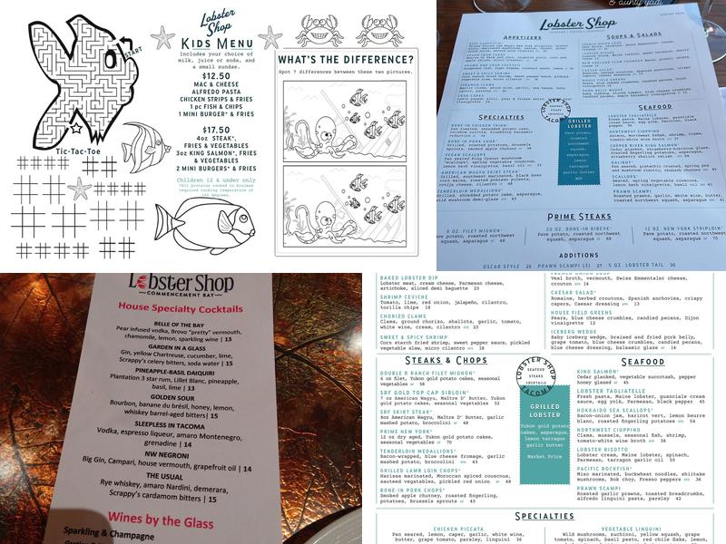 Lobster Shop Menu