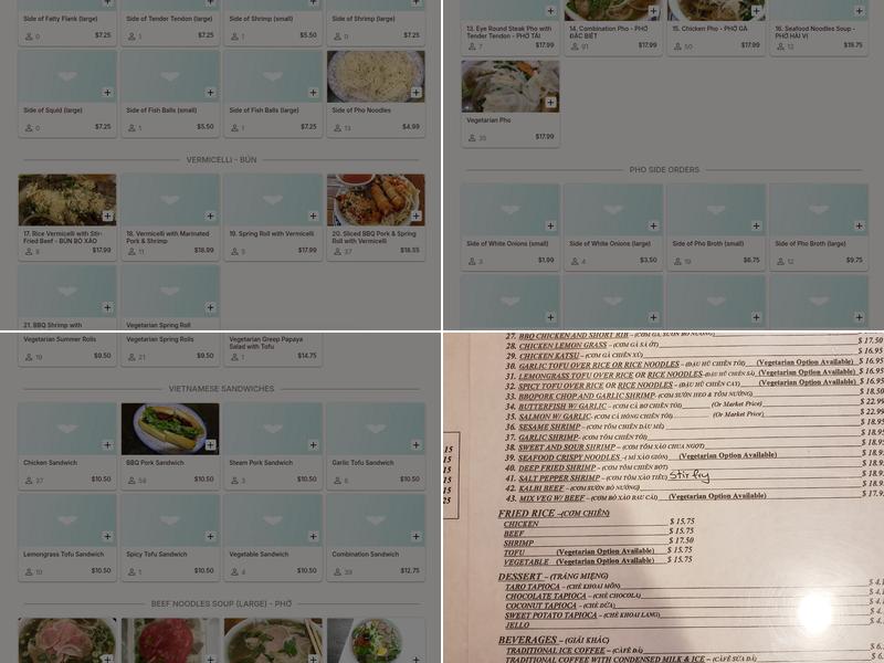 PHO & Co Menu