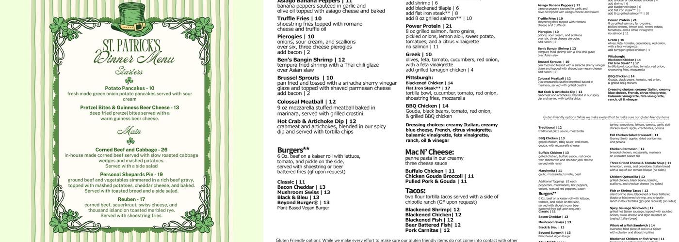 Benjamin's Menu