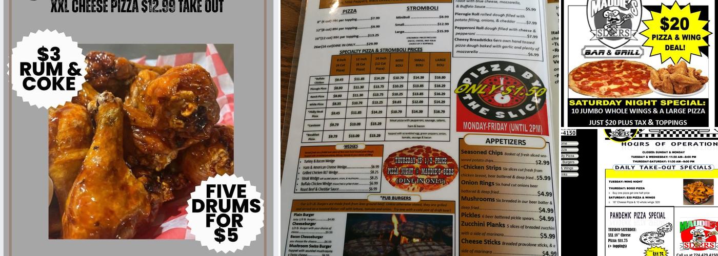 Maudie's Sixers Menu