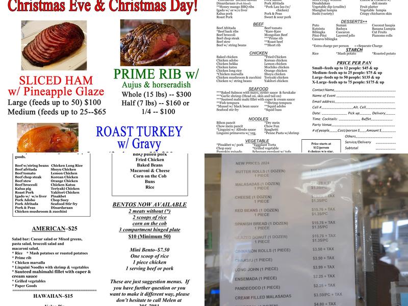 Four Sisters Bakery & Catering Menu