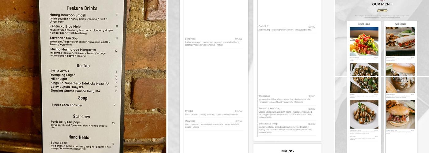 National Public House Menu