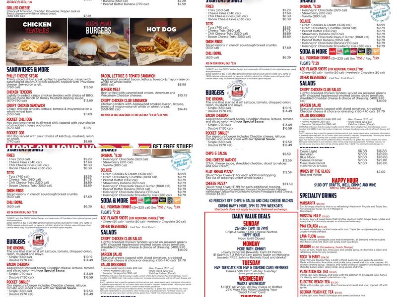 Rock 'N Fun Menu