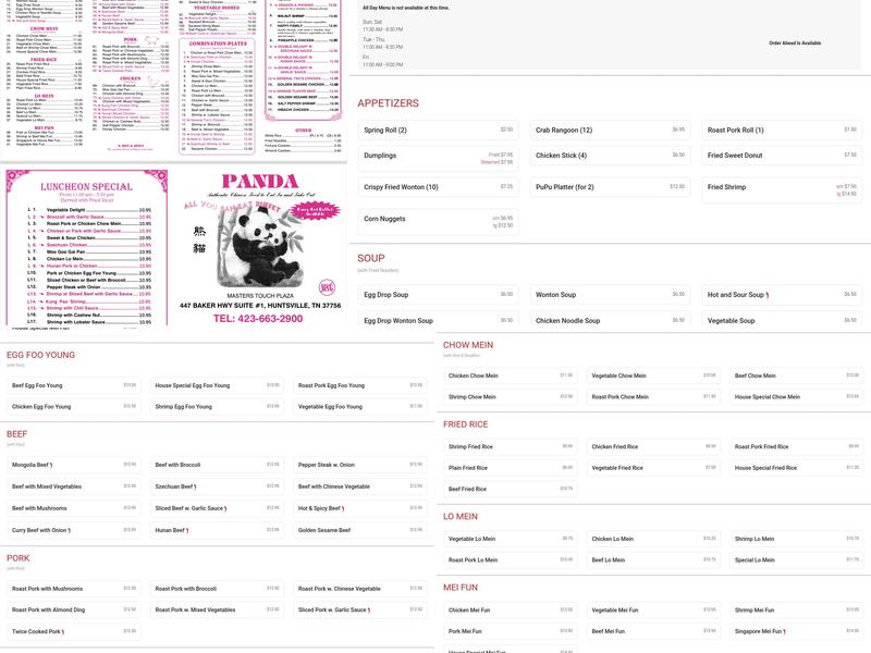Panda Menu