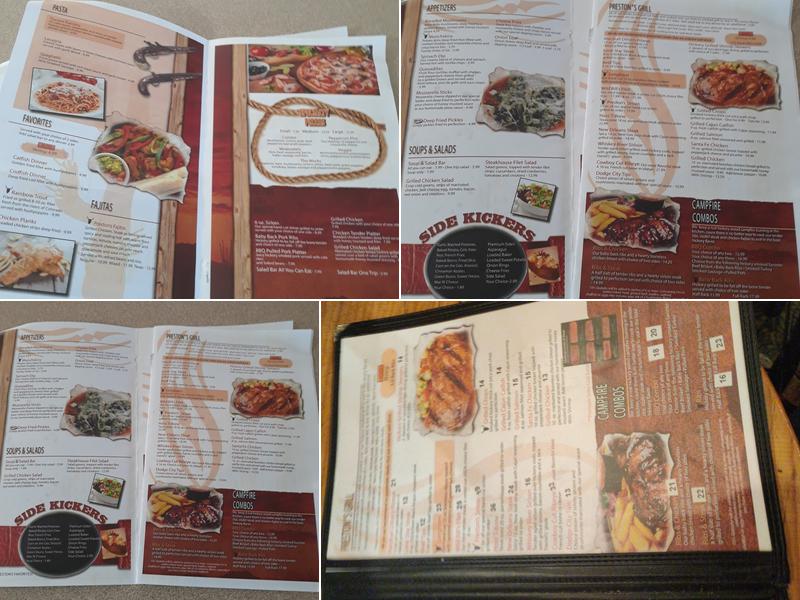 Preston's Steakhouse Menu