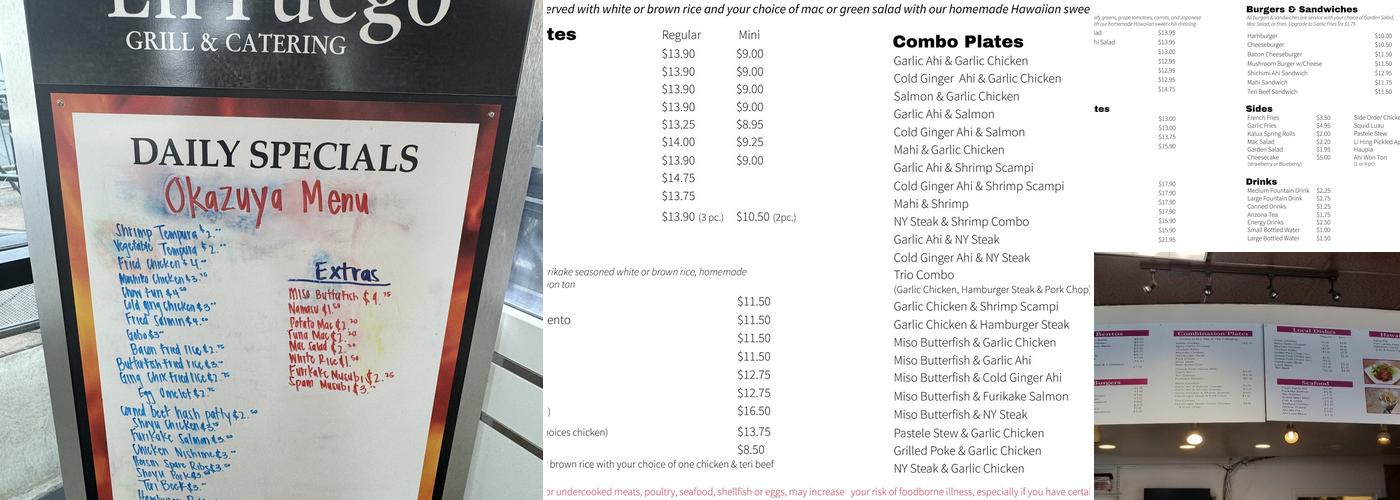 En Fuego Grill & Catering Menu