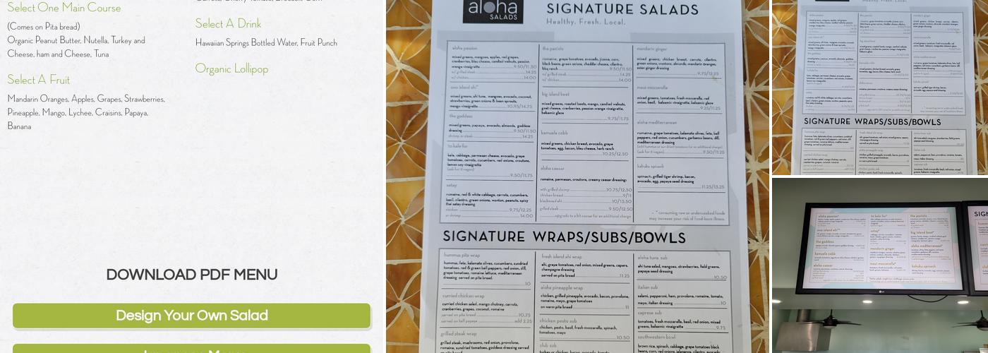 Aloha Salads Menu