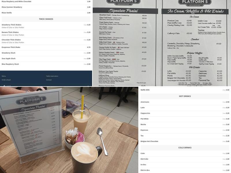 Platform 5 Cafe Maud Menu