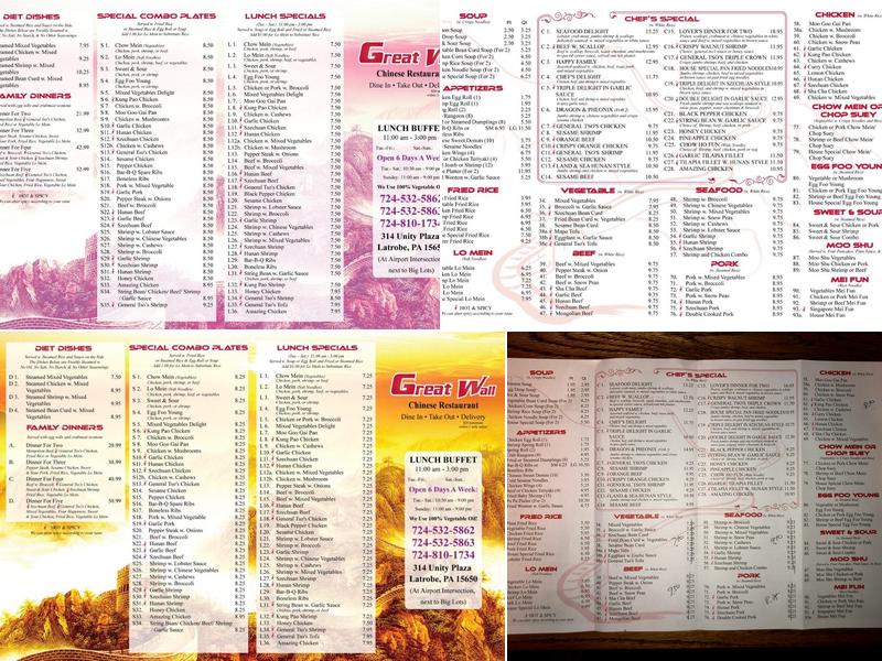 Great Wall Menu