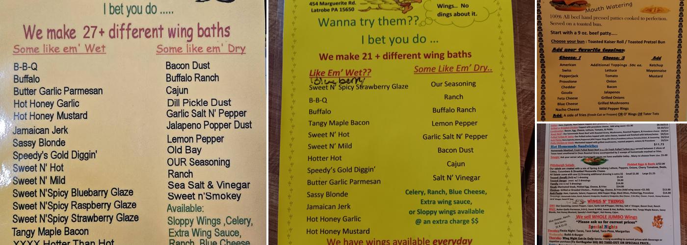 Monday's Union Restaurant Menu