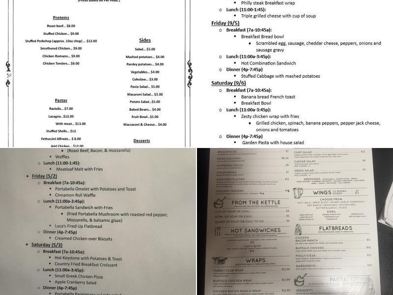 Keystone Kitchen Menu