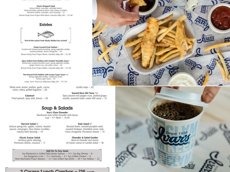 Ivar's Seafood Bar Menu