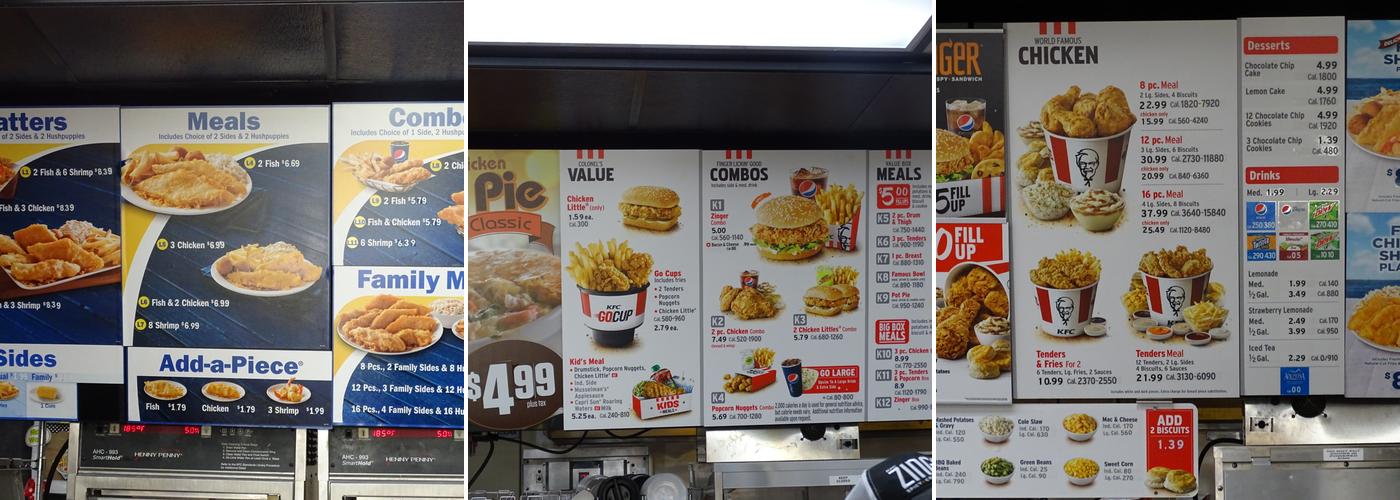 KFC Menu