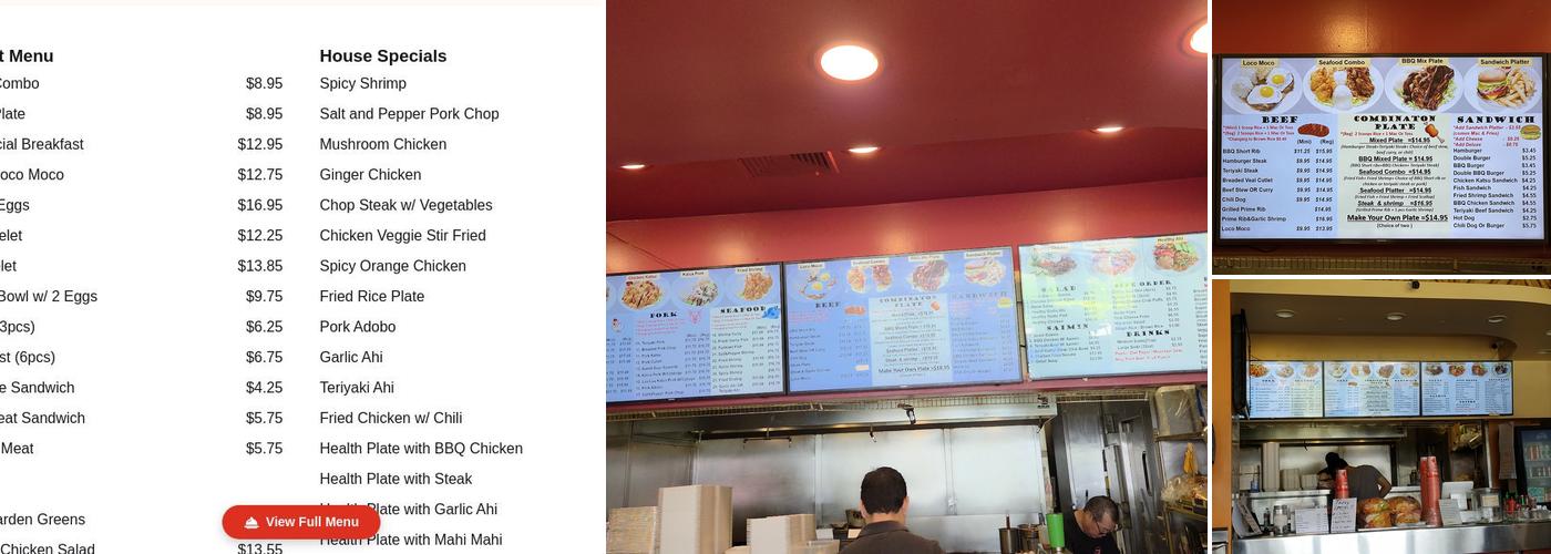 Loco Moco Drive Inn Menu