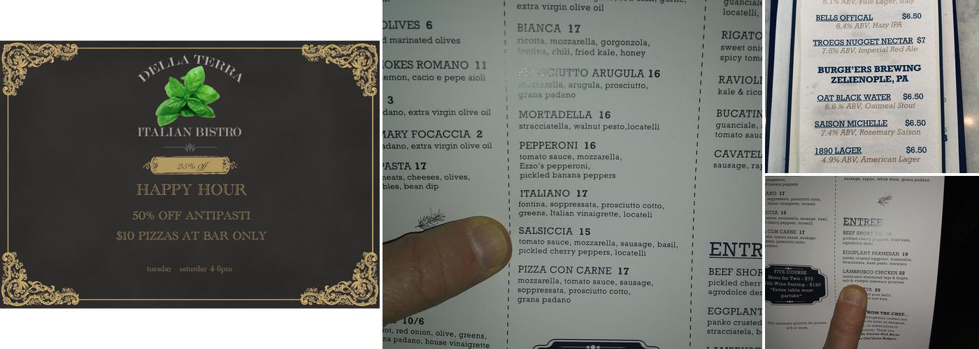 Della Terra | Italian Bistro Menu