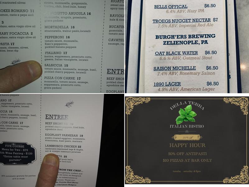 Della Terra | Italian Bistro Menu