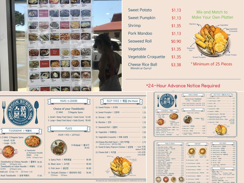 Spoon Korean Kitchen Menu