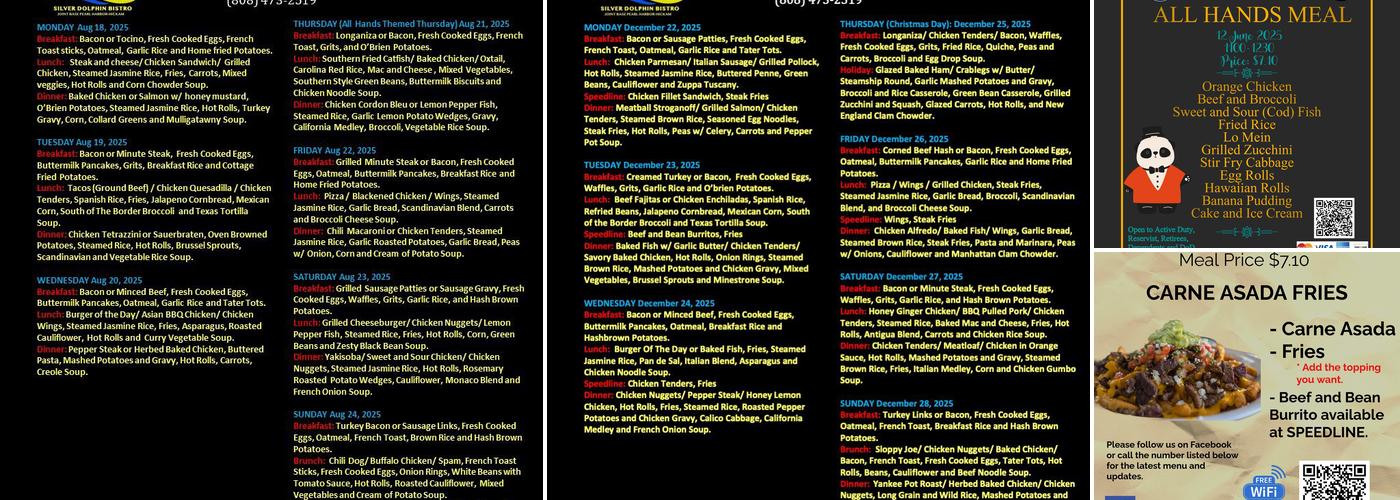 Silver Dolphin Bistro Menu
